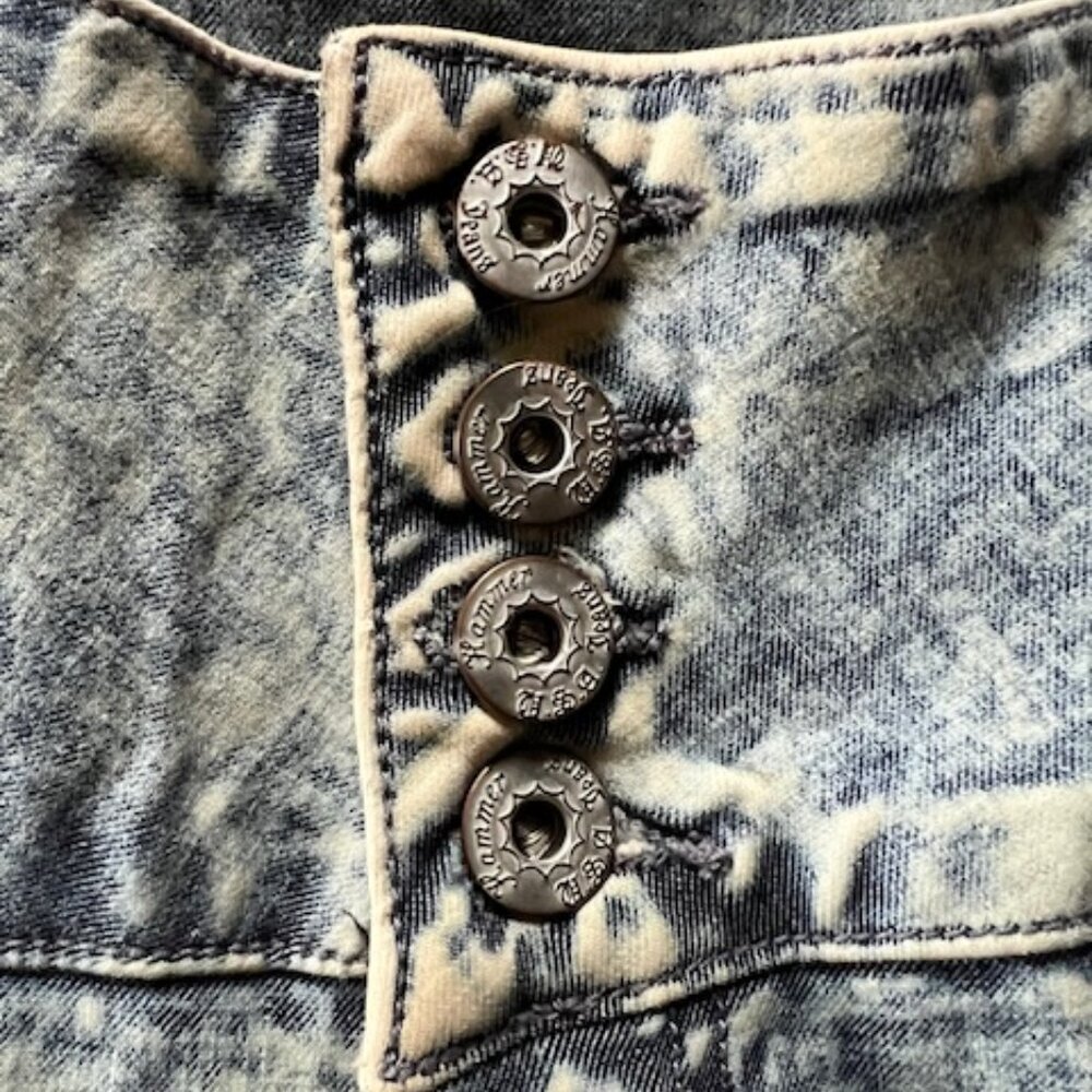 Y2K HAMMER  High Waisted Skinny Acid Wash Retro Stretch Jeans Girls Size 7 - Picture 7 of 13